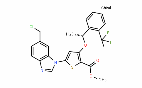(R)-methyl 5-(6-(chloromethyl)-1H-benzo[D]imiDazol-1-yl)-3-(1-(2-(trifluoromethyl)phenyl)ethoxy)thiophene-2-carboxylate