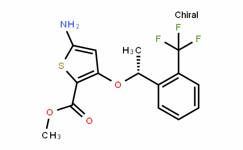 (R)-methyl 5-amino-3-(1-(2-(trifluoromethyl)phenyl)ethoxy)thiophene-2-carboxylate