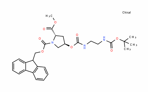 1,2-PyrroliDineDicarboxylic acid, 4-[[[[2-[[(1,1-Dimethylethoxy)carbonyl]amino]ethyl]amino]carbonyl]oxy]-, 1-(9H-fluoren-9-ylmethyl) 2-methyl ester, (2S,4R)-