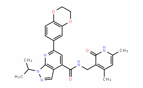 1H-Pyrazolo[3,4-b]pyriDine-4-carboxamiDe, 6-(2,3-DihyDro-1,4-benzoDioxin-6-yl)-N-[(1,2-DihyDro-4,6-Dimethyl-2-oxo-3-pyriDinyl)methyl]-1-(1-methylethyl)-