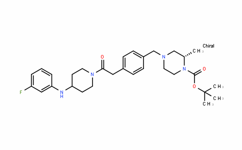 1-Piperazinecarboxylic acid, 4-[[4-[2-[4-[(3-fluorophenyl)amino]-1-piperiDinyl]-2-oxoethyl]phenyl]methyl]-2-methyl-, 1,1-Dimethylethyl ester, (2S)-