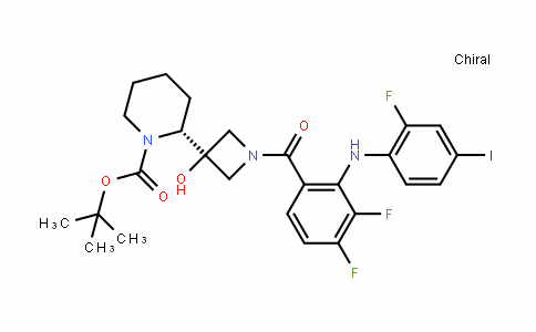 1-PiperiDinecarboxylic acid, 2-[1-[3,4-Difluoro-2-[(2-fluoro-4-ioDophenyl)amino]benzoyl]-3-hyDroxy-3-azetiDinyl]-, 1,1-Dimethylethyl ester, (2R)-