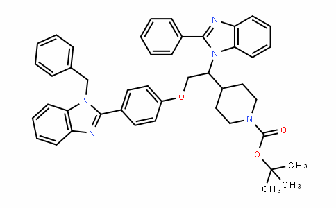 1-PiperiDinecarboxylic acid, 4-[1-(2-phenyl-1H-benzimiDazol-1-yl)-2-[4-[1-(phenylmethyl)-1H-benzimiDazol-2-yl]phenoxy]ethyl]-, 1,1-Dimethylethyl ester