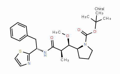 1-PyrroliDinecarboxylic acid, 2-[(1R,2R)-1-methoxy-2-methyl-3-oxo-3-[[(1S)-2-phenyl-1-(2-thiazolyl)ethyl]amino]propyl]-, 1,1-Dimethylethyl ester, (2S)-