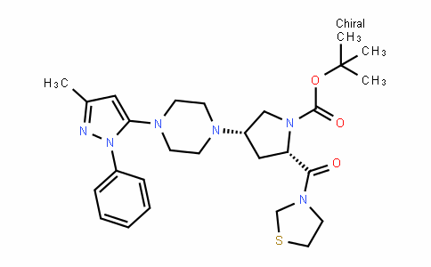 1-PyrroliDinecarboxylic acid, 4-[4-(3-methyl-1-phenyl-1H-pyrazol-5-yl)-1-piperazinyl]-2-(3-thiazoliDinylcarbonyl)-, 1,1-Dimethylethyl ester, (2S,4S)-