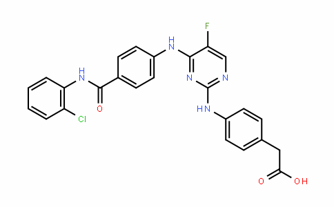 2-(4-(4-(4-(2-chlorophenylcarbamoyl)phenylamino)-5-fluoropyrimiDin-2-ylamino)phenyl)acetic acid