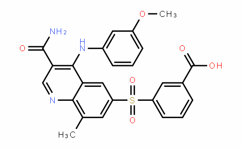 3-(3-carbamoyl-4-(3-methoxyphenylamino)-8-methylquinolin-6-ylsulfonyl)benzoic acid