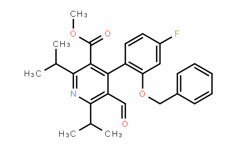 3-PyriDinecarboxylic acid, 4-[4-fluoro-2-(phenylmethoxy)phenyl]-5-formyl-2,6-bis(1-methylethyl)-, methyl ester
