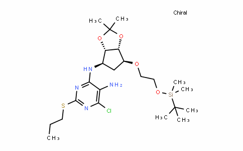 4,5-PyrimiDineDiamine, 6-chloro-N4-[(3aS,4R,6S,6aR)-6-[2-[[(1,1-Dimethylethyl)Dimethylsilyl]oxy]ethoxy]tetrahyDro-2,2-Dimethyl-4H-cyclopenta-1,3-Dioxol-4-yl]-2-(propylthio)-