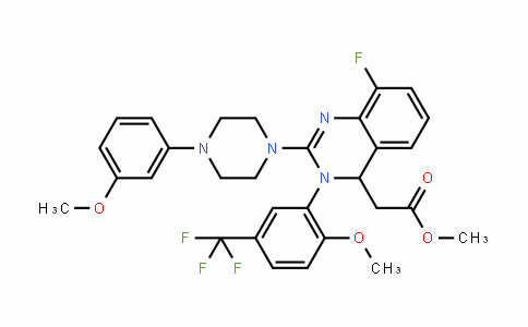 4-Quinazolineacetic acid, 8-fluoro-3,4-DihyDro-2-[4-(3-methoxyphenyl)-1-piperazinyl]-3-[2-methoxy-5-(trifluoromethyl)phenyl]-, methyl ester