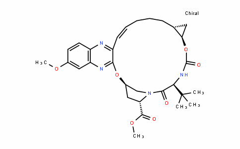 8H-7,10-Methanocyclopropa[18,19][1,10,3,6]DioxaDiazacyclononaDecino[11,12-b]quinoxaline-8-carboxylic acid, 5-(1,1-Dimethylethyl)-1,1a,3,4,5,6,9,10,20,21,22,22a-DoDecahyDro-14-methoxy-3,6-Dioxo-, methyl ester, (1aR,5S,8S,10R,18E,22aR)-