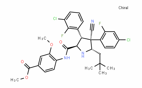 Benzoic acid, 4-[[[(2R,3S,4R,5S)-3-(3-chloro-2-fluorophenyl)-4-(4-chloro-2-fluorophenyl)-4-cyano-5-(2,2-DiMethylpropyl)-2-pyrroliDinyl]carbonyl]aMino]-3-Methoxy-, Methyl ester