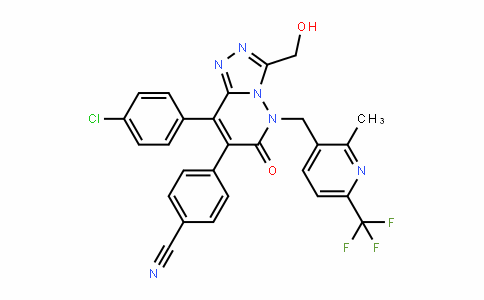 Benzonitrile, 4-[8-(4-chlorophenyl)-5,6-DihyDro-3-(hyDroxyMethyl)-5-[[2-Methyl-6-(trifluoroMethyl)-3-pyriDinyl]Methyl]-6-oxo-1,2,4-triazolo[4,3-b]pyriDazin-7-yl]-