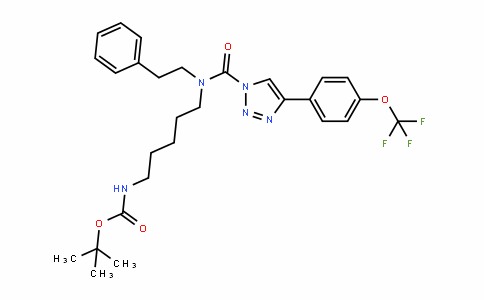 CarbaMic acid, N-[5-[(2-phenylethyl)[[4-[4-(trifluoroMethoxy)phenyl]-1H-1,2,3-triazol-1-yl]carbonyl]aMino]pentyl]-, 1,1-DiMethylethyl ester