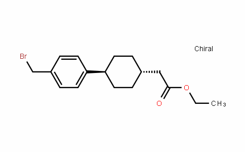 Cyclohexaneacetic acid, 4-[4-(bromomethyl)phenyl]-, ethyl ester, trans-
