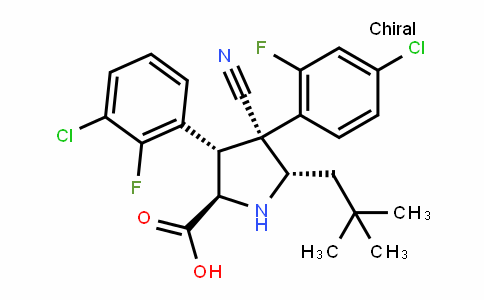 D-Proline, 3-(3-chloro-2-fluorophenyl)-4-(4-chloro-2-fluorophenyl)-4-cyano-5-(2,2-dimethylpropyl)-, (3S,4R,5S)-
