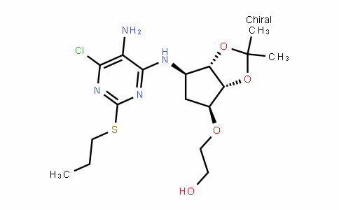 Ethanol, 2-[[(3aR,4S,6R,6aS)-6-[[5-amino-6-chloro-2-(propylthio)-4-pyrimidinyl]amino]tetrahydro-2,2-dimethyl-4H-cyclopenta-1,3-dioxol-4-yl]oxy]-