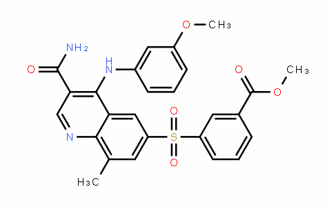 methyl 3-(3-carbamoyl-4-(3-methoxyphenylamino)-8-methylquinolin-6-ylsulfonyl)benzoate