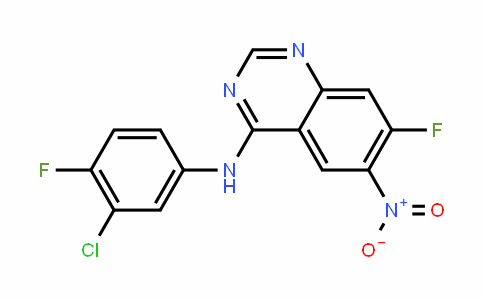 N-(3-chloro-4-fluorophenyl)-7-fluoro-6-nitroquinazolin-4-amine