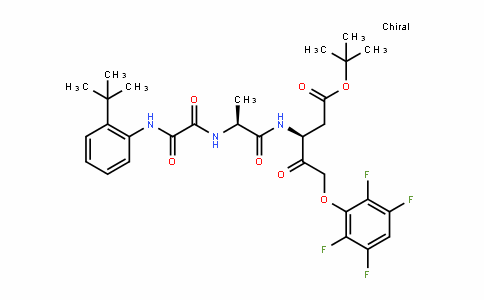 Pentanoic acid, 3-[[(2S)-2-[[2-[[2-(1,1-dimethylethyl)phenyl]amino]-2-oxoacetyl]amino]-1-oxopropyl]amino]-4-oxo-5-(2,3,5,6-tetrafluorophenoxy)-, 1,1-dimethylethyl ester, (3S)-