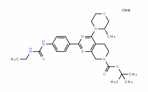 Pyrido[3,4-d]pyrimidine-7(6H)-carboxylic acid, 2-[4-[[(ethylamino)carbonyl]amino]phenyl]-5,8-dihydro-4-[(3S)-3-methyl-4-morpholinyl]-, 1,1-dimethylethyl ester