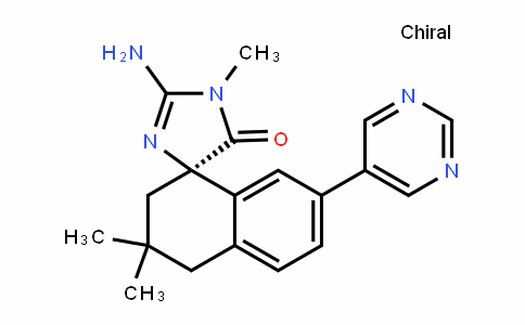 Spiro[4H-iMidazole-4,1'(2'H)-naphthalen]-5(1H)-one, 2-aMino-3',4'-dihydro-1,3',3'-triMethyl-7'-(5-pyriMidinyl)-, (1'R)-