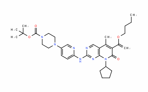 4-[6-[[6-(1-Butoxyvinyl)-8-cyclopentyl-5-methyl-7-oxo-7,8-dihydropyrido[2,3-d]pyrimidin-2-yl]amino]pyridin-3-yl]piperazine-1-carboxylic acid Tert-butyl ester