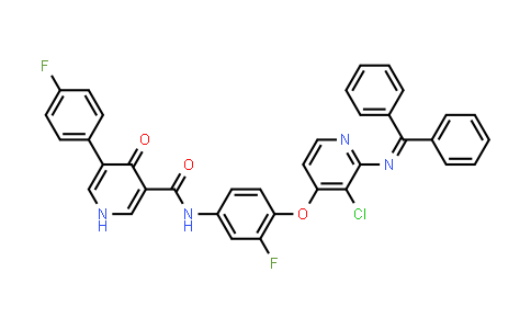 N-(4-(3-chloro-2-(diphenylmethyleneamino)pyridin-4-yloxy)-3-fluorophenyl)-5-(4-fluorophenyl)-4-oxo-1,4-dihydropyridine-3-carboxamide