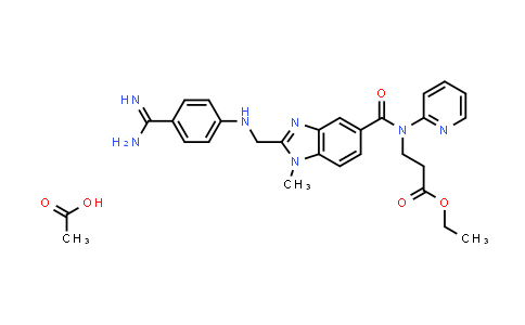 Ethyl 3-(2-(((4-carbaMiMidoylphenyl)aMino)Methyl)-1-Methyl-N-(pyridin-2-yl)-1H-benzo[d]iMidazole-5-carboxaMido)propanoate acetate