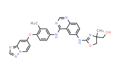 (2-(4-(4-([1,2,4]triazolo[1,5-a]pyridin-7-yloxy)-3-methylphenylamino)quinazolin-6-ylamino)-4-methyl-4,5-dihydrooxazol-4-yl)methanol