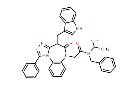 N-Benzyl-2-[4-(1H-indol-3-ylmethyl)-5-oxo-1-phenyl-4H-[1,2,4]triazolo[3,4-d][1,5]benzodiazepin-6-yl]-N-propan-2-ylacetamide