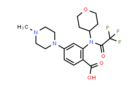 4-(4-Methylpiperazin-1-yl)-2-(2,2,2-trifluoro-N-(tetrahydro-2H-pyran-4-yl)acetamido)benzoic acid