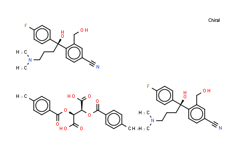 Citadiol hemi-bis-4-toluoyl-D-tartrate, (S)-