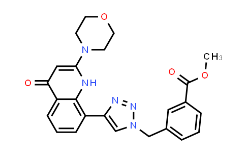 Methyl 3-((4-(2-morpholino-4-oxo-1,4-dihydroquinolin-8-yl)-1H-1,2,3-triazol-1-yl)methyl)benzoate