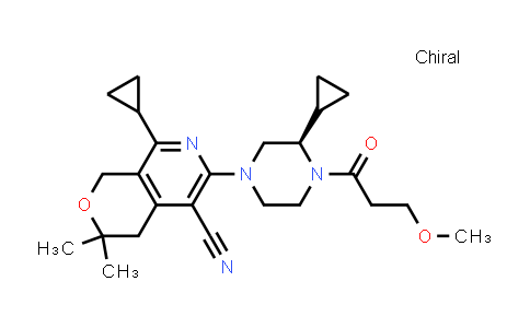 (R)-8-cyclopropyl-6-(3-cyclopropyl-4-(3-methoxypropanoyl)piperazin-1-yl)-3,3-dimethyl-3,4-dihydro-1H-pyrano[3,4-c]pyridine-5-carbonitrile