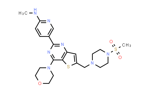 N-methyl-5-(4-morpholino-6-((4-N-methylsulfonylpiperazin-1-yl)methyl)thieno[3,2-d]pyrimidin-2-yl)pyridin-2-amine