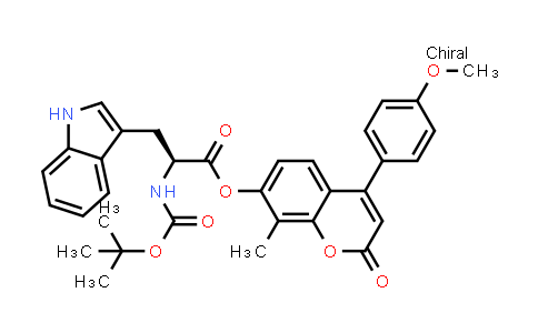 [4-(4-methoxyphenyl)-8-methyl-2-oxochromen-7-yl] (2S)-3-(1H-indol-3-yl)-2-[(2-methylpropan-2-yl)oxycarbonylamino]propanoate