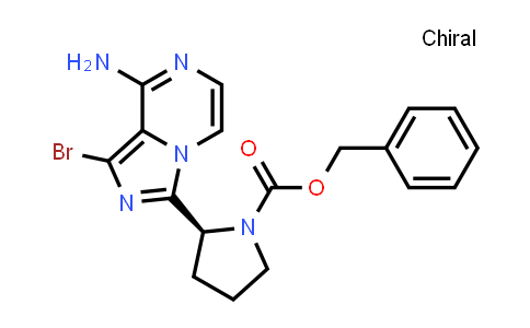 1-Pyrrolidinecarboxylic acid, 2-(8-amino-1-bromoimidazo[1,5-a]pyrazin-3-yl)-, phenylmethyl ester, (2S)-