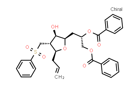 (S)-3-((2R,3R,4R,5S)-5-allyl-3-hydroxy-4-((phenylsulfonyl)methyl)tetrahydrofuran-2-yl)propane-1,2-diyl dibenzoate