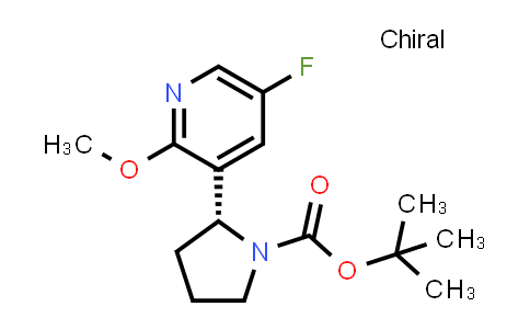 1-​Pyrrolidinecarboxyli​c acid, 2-​(5-​fluoro-​2-​methoxy-​3-​pyridinyl)​-​, 1,​1-​dimethylethyl ester, (2R)​-