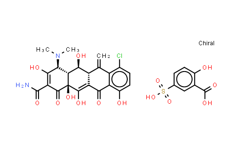 Meclocycline sulfosalicylate salt