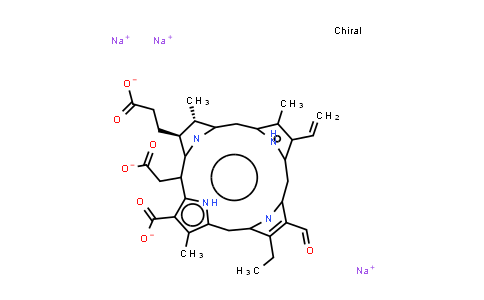 trisodium (2S-trans)-18-carboxylato-20-(carboxylatomethyl)-13-ethyl-12-formyl-2,3-dihydro-3,7,17-trimethyl-8-vinyl-21H,23H-porphine-2-propionate