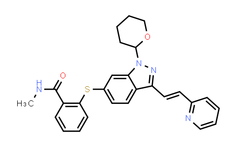 N-Methyl-2-[[3-[(1E)-2-(2-pyridinyl)ethenyl]-1-(tetrahydro-2H-pyran-2-yl)-1H-indazol-6-yl]thio]benzamide