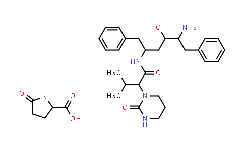 N-(4-Amino-1-benzyl-3-hydroxy-5-phenyl-pentyl)-3-methyl-2-(2-oxo-tetrahydro-pyrimidin-1-yl)-butyramide 5-oxopyrrolidine-2-carboxylic acid