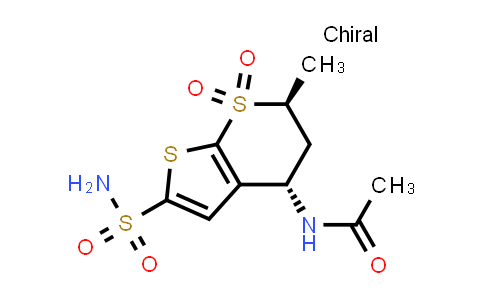 N-((4S,6S)-6-Methyl-7,7-dioxido-2-sulfamoyl-5,6-dihydro-4H-thieno[2,3-b]thiopyran-4-yl)acetamide