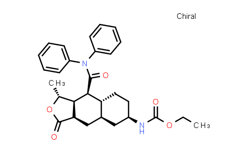 Ethyl (1R,3aR,4aR,6R,8aR,9S,9aS)-9-(diphenylcarbamoyl)-1-methyl-3-oxo-dodecahydronaphtho[2,3-c]furan-6-ylcarbamate