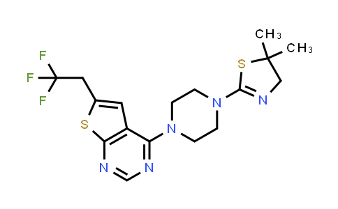 4-(4-(5,5-diMethyl-4,5-dihydrothiazol-2-yl)piperazin-1-yl)-6-(2,2,2-trifluoroethyl)thieno[2,3-d]pyriMidine