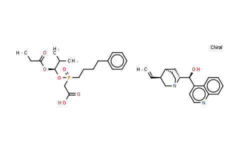 (8a,9R)-Cinchonan-9-ol mono[[(S)-[(1R)-2-methyl-1-(1-oxopropoxy)propoxy](4-phenylbutyl)phosphinyl]acetate