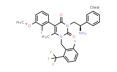 3-[(2R)-2-Amino-2-phenylethyl]-5-(2-fluoro-3-methoxyphenyl)-1-[[2-fluoro-6-(trifluoromethyl)phenyl]methyl]-6-methyl-2,4(1H,3H)-pyrimidinedione