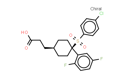 cis-4-[(4-Chlorophenyl)sulfonyl]-4-(2,5-difluorophenyl)cyclohexanepropanoic acid